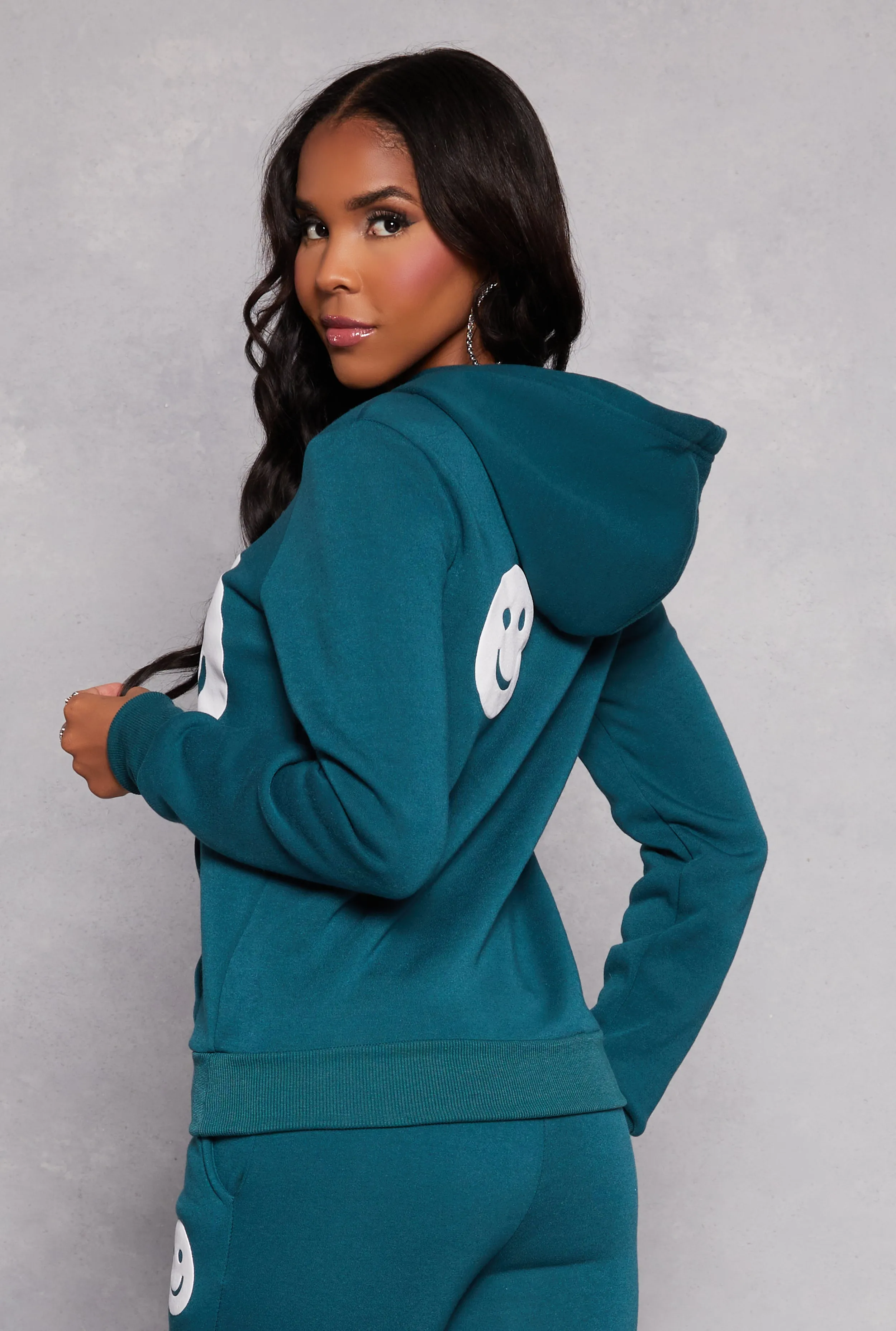 Fleece Smile To Be Happy Pullover Hoodie sold by Rainbow product image thumbnail 3