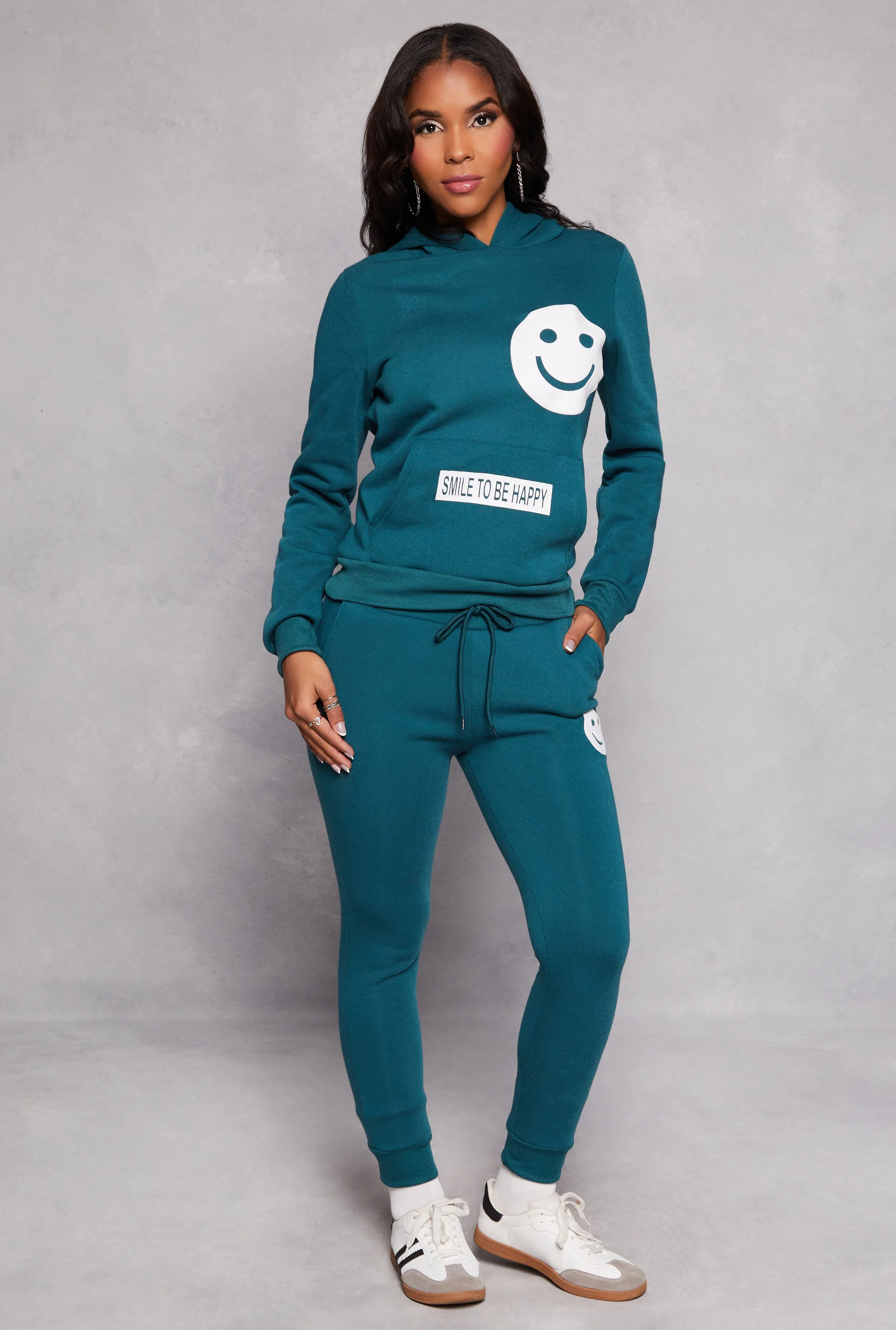 Fleece Smile To Be Happy Pullover Hoodie sold by Rainbow product image thumbnail 2