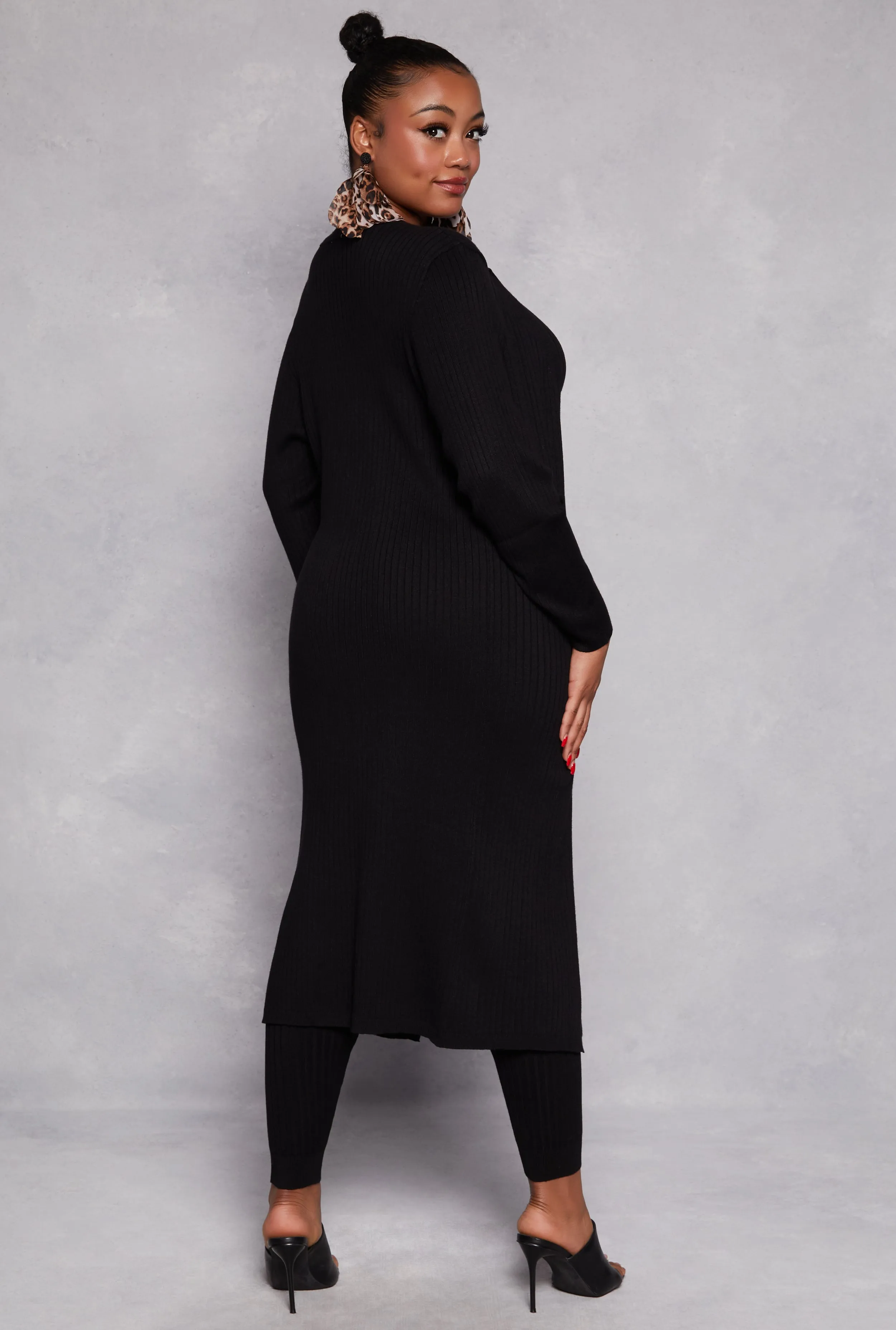 Plus Size Daisy Ribbed Knit Duster sold by Rainbow product image thumbnail 3