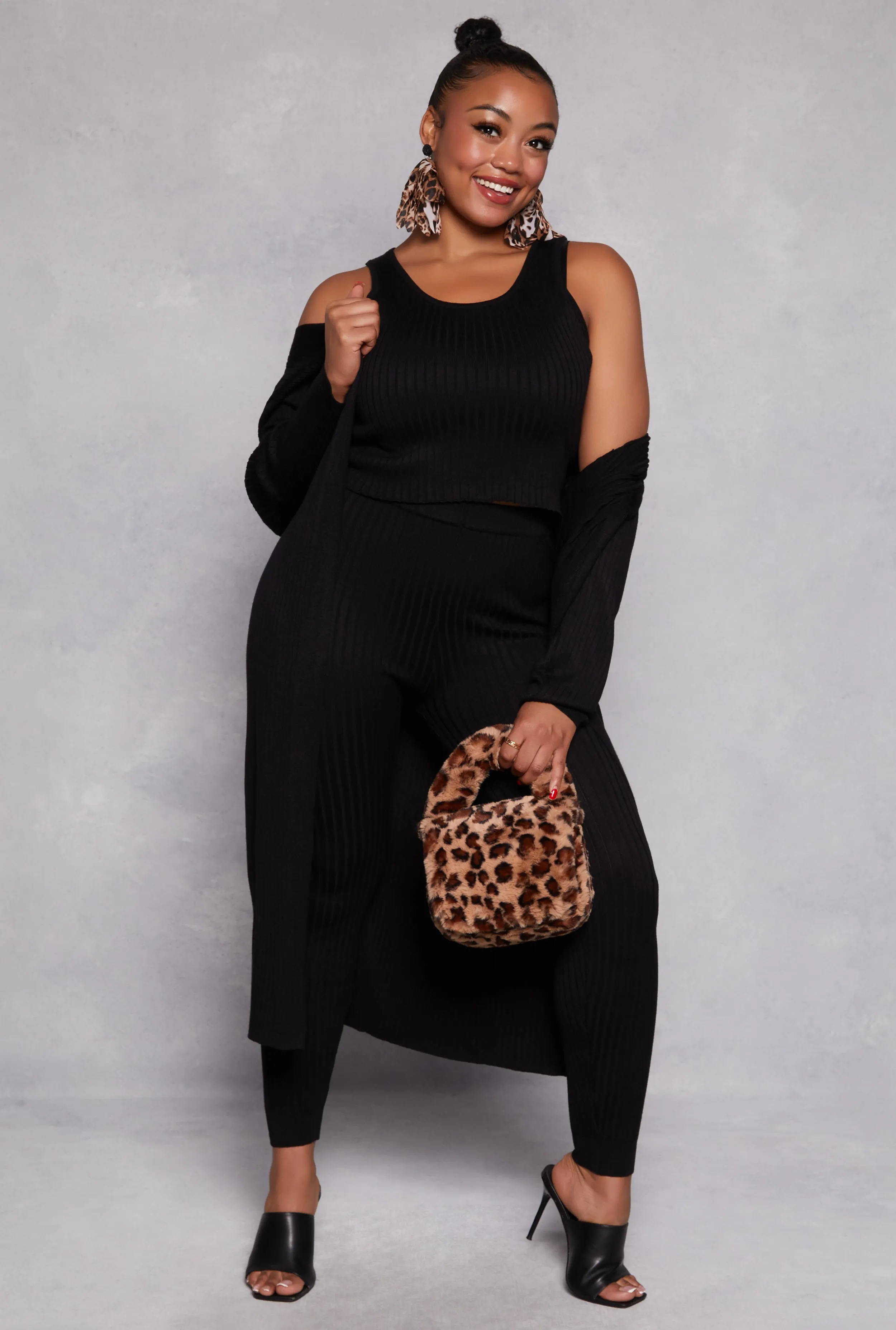 Plus Size Daisy Ribbed Knit Duster sold by Rainbow product image thumbnail 2