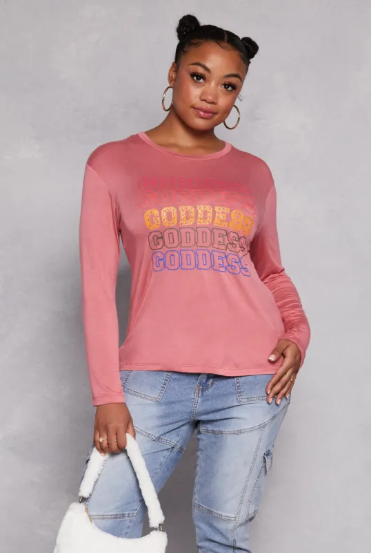 Plus Size Goddess Long Sleeve Top sold by Rainbow