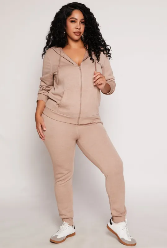 Plus Size Fleece High Waisted Joggers sold by Rainbow