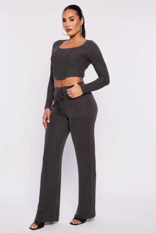 Shadow Striped Wide Leg Pants sold by Rainbow