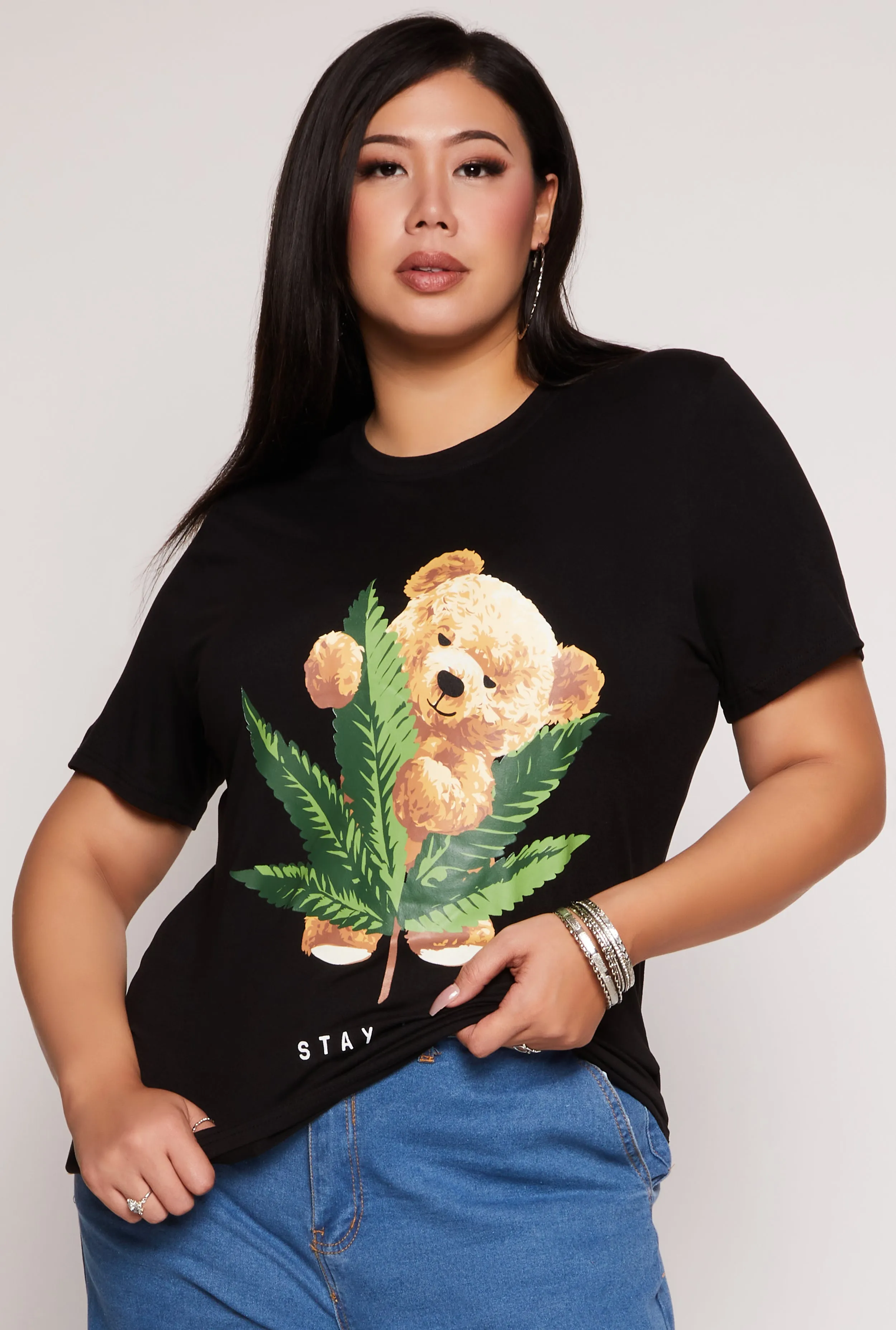Plus Size Bear Graphic Tee sold by Rainbow