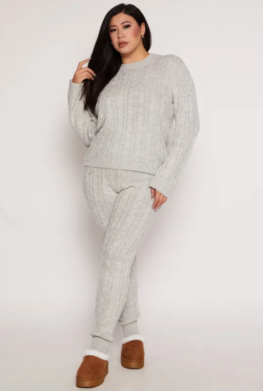 Plus Size Cable Knit Joggers sold by Rainbow
