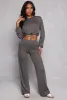 Daisy Drawstring Hem Long Sleeve Crop Top sold by Rainbow