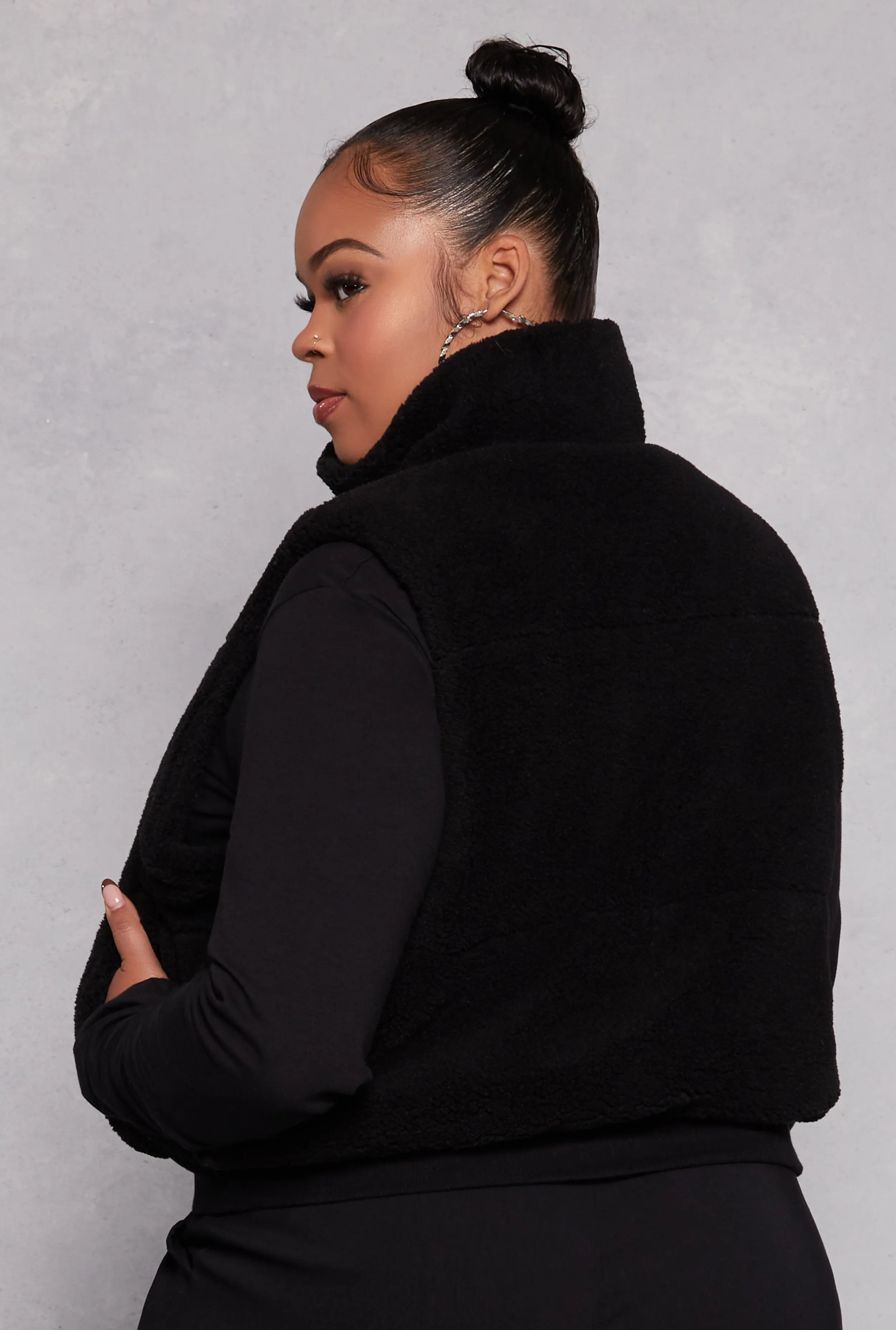 Plus Size Almost Famous Sherpa Vest sold by Rainbow product image thumbnail 3