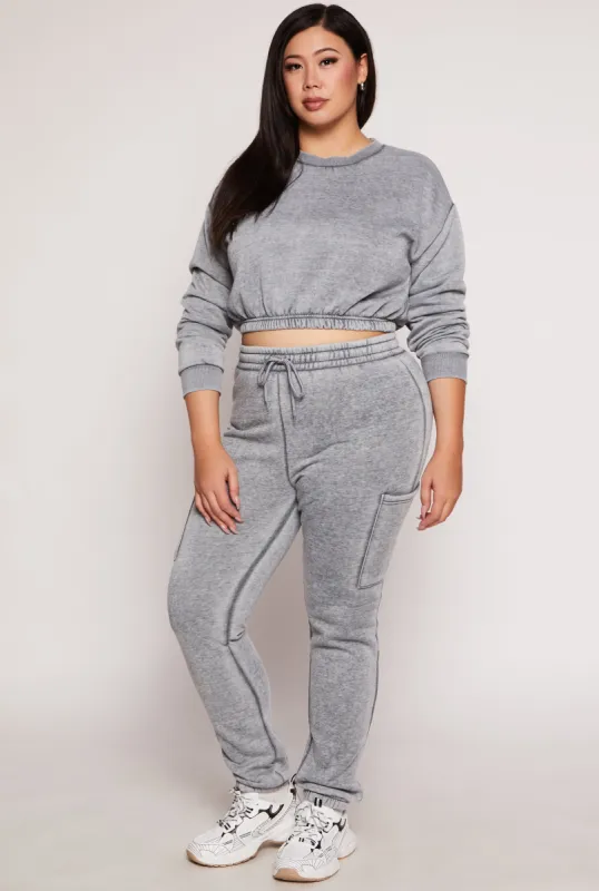 Plus Size Fleece Drawstring Sweatpants sold by Rainbow