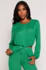 Daisy Drawstring Hem Long Sleeve Crop Top sold by Rainbow