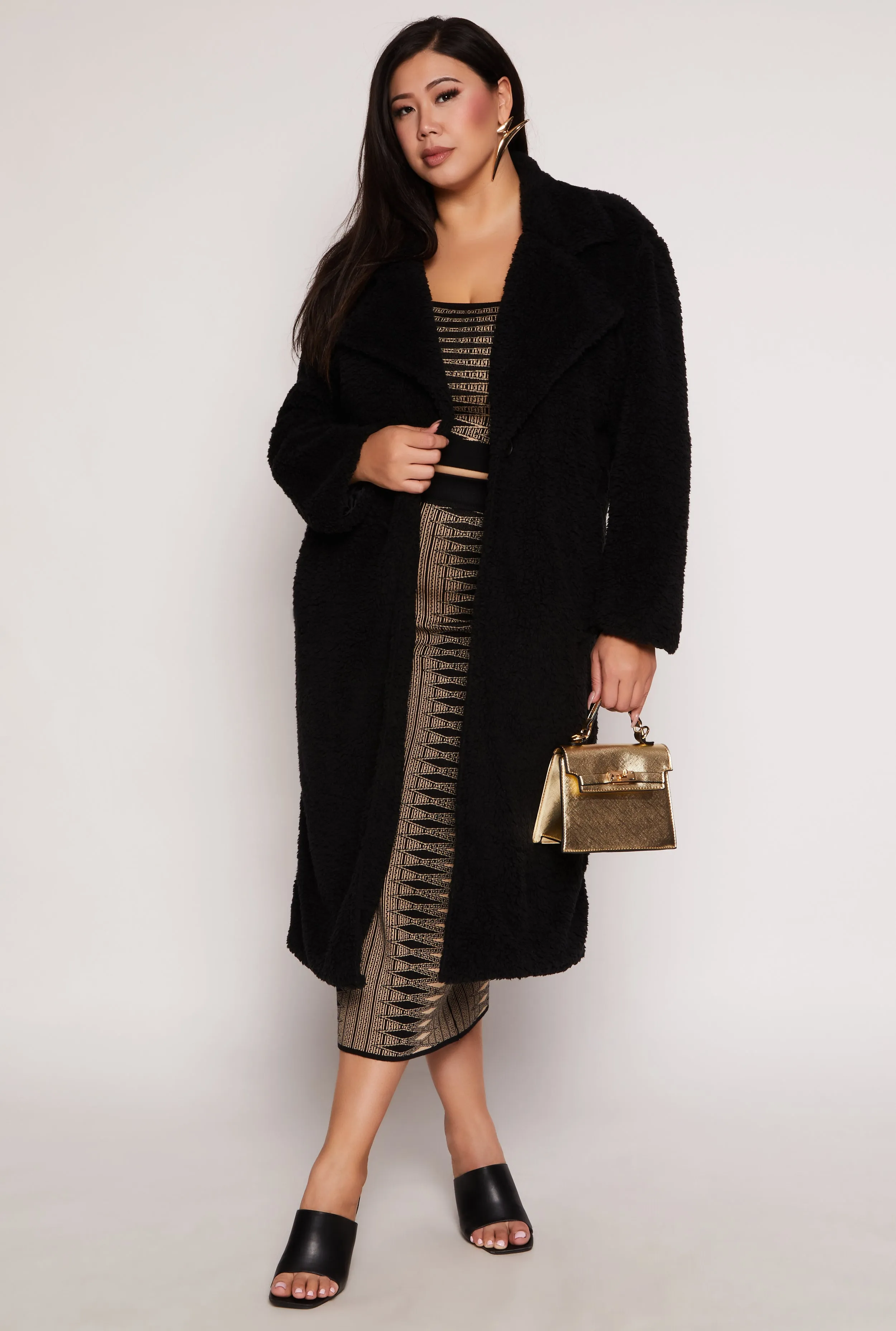 Plus Size Sherpa Teddy Coat sold by Rainbow product image thumbnail 2