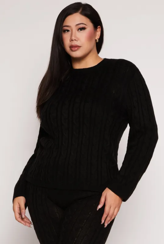 Plus Size Cable Knit Sweater sold by Rainbow