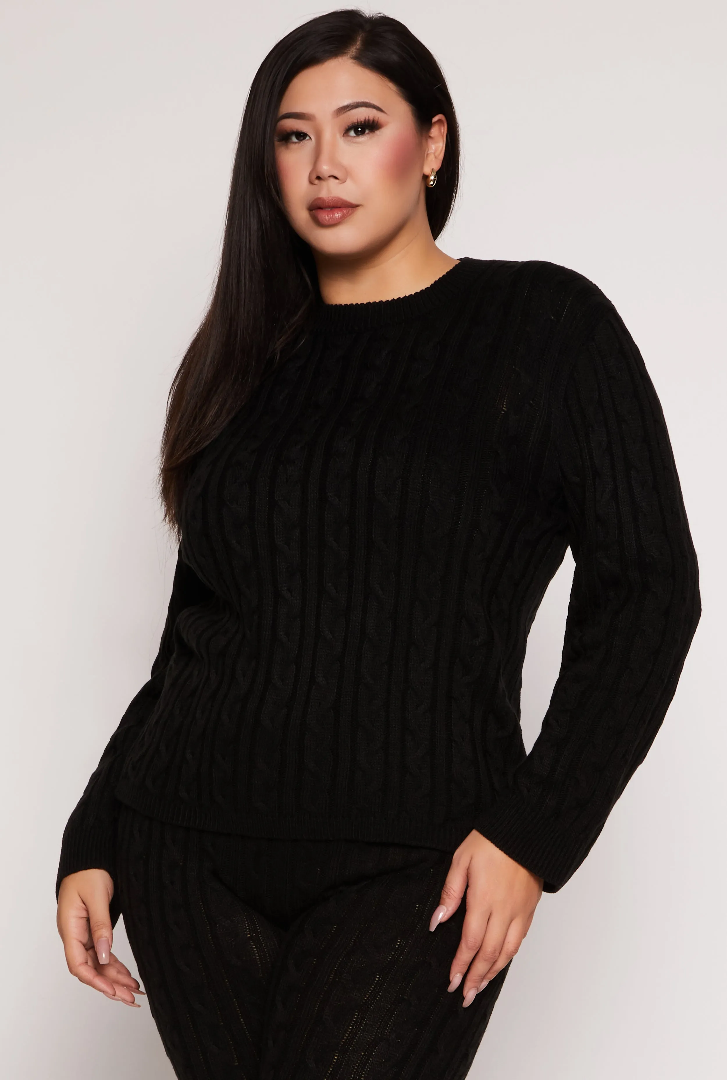 Plus Size Cable Knit Sweater sold by Rainbow