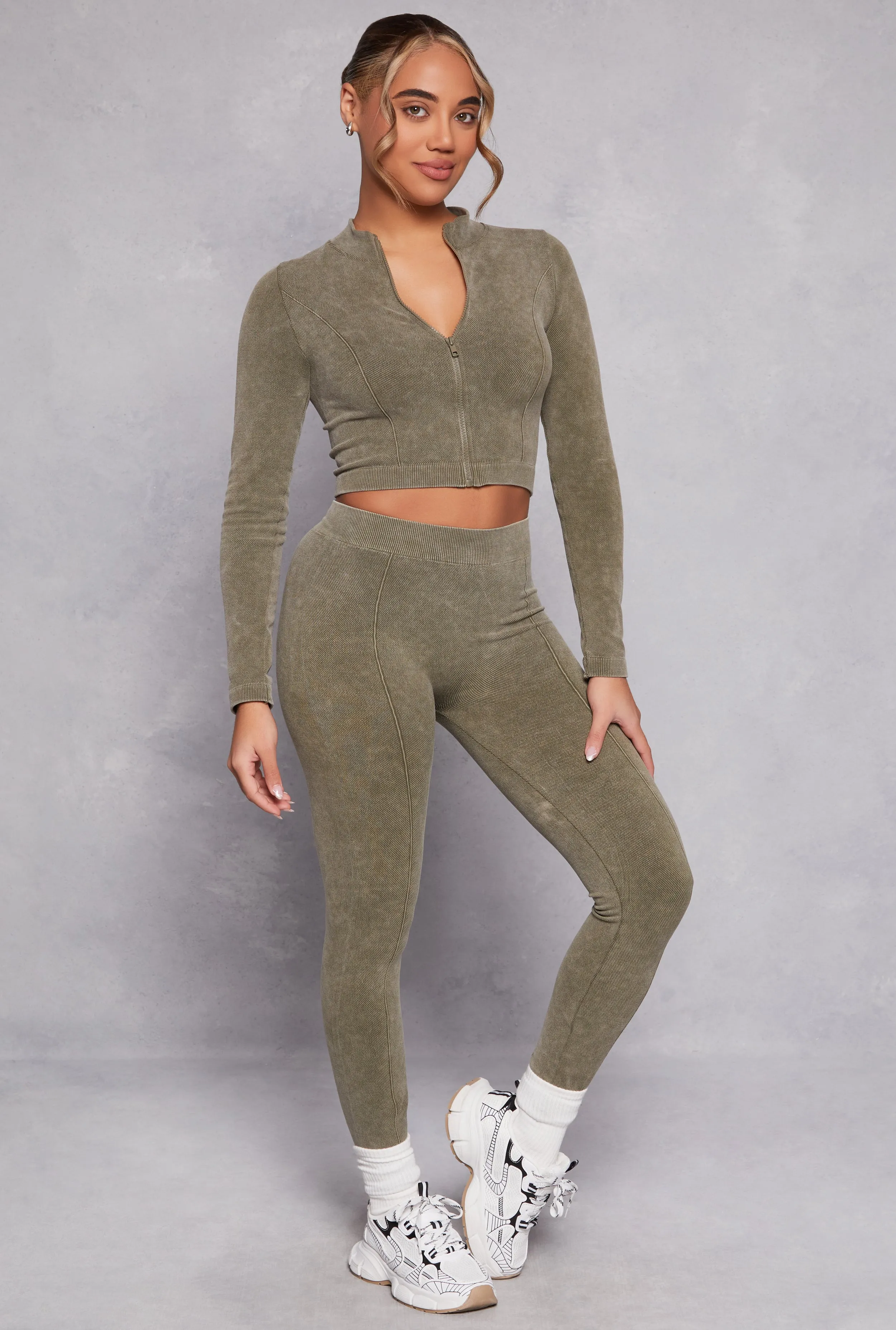 Compression Rib Seamless Zip Front Track Jacket sold by Rainbow product image thumbnail 2