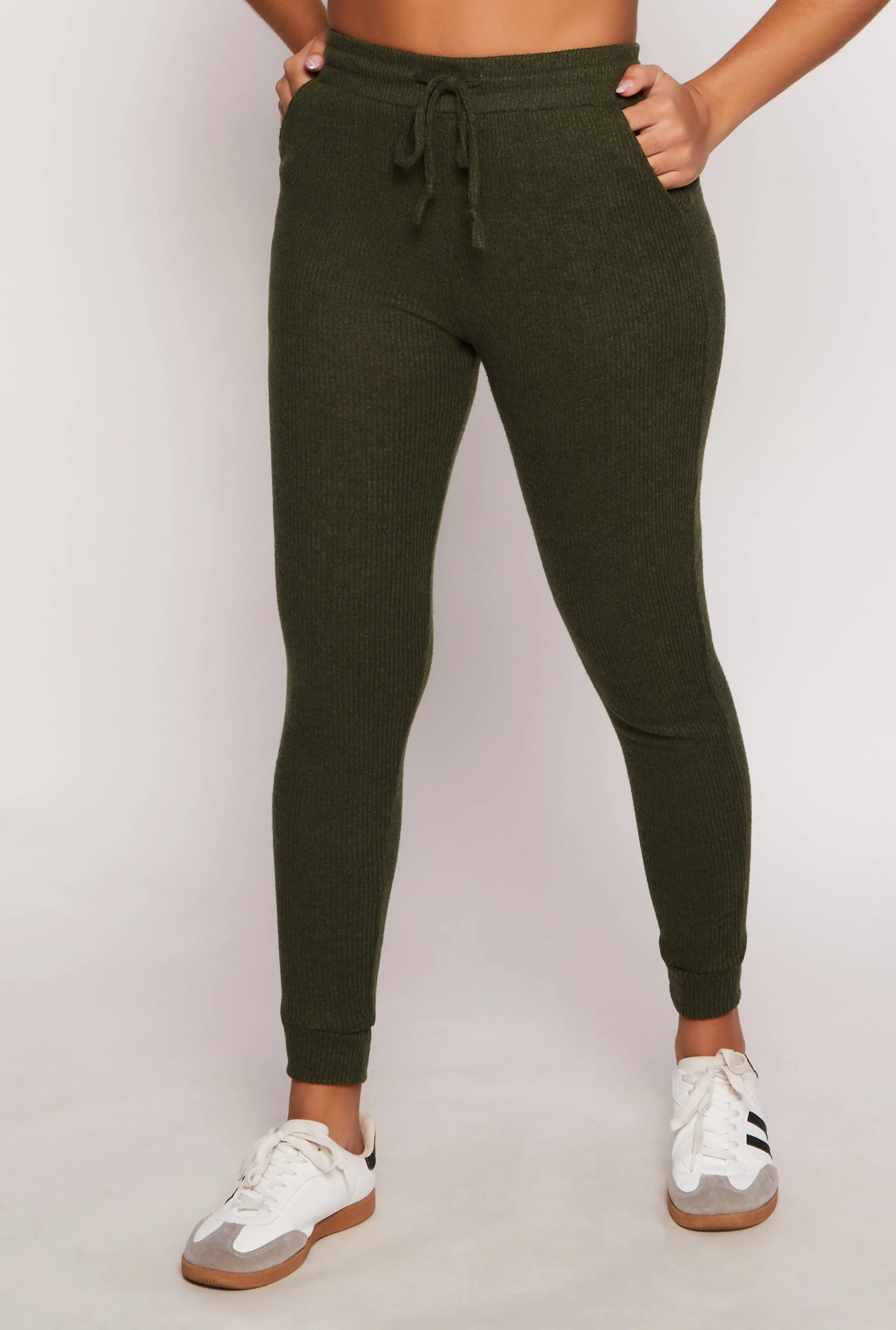 Brushed Knit Drawstring High Waisted Joggers sold by Rainbow product image thumbnail 2