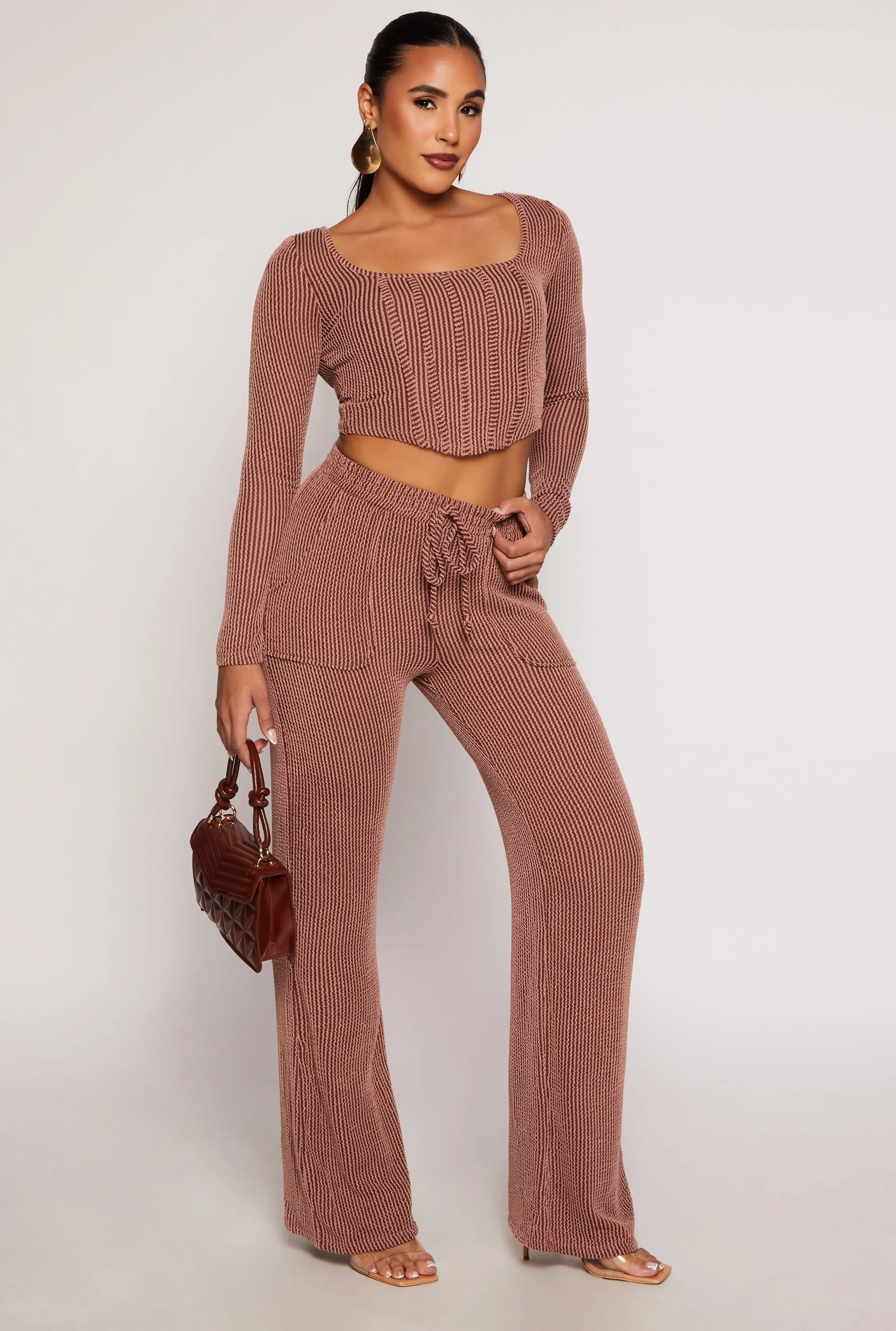 Shadow Striped Wide Leg Pants sold by Rainbow