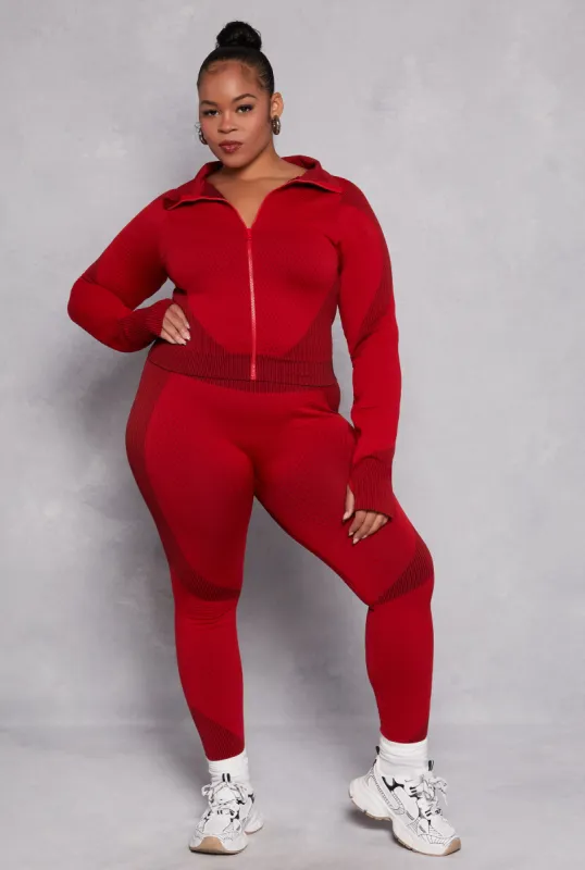 Plus Size Seamless Two Tone Leggings sold by Rainbow