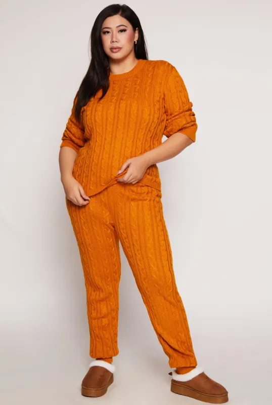 Plus Size Cable Knit Joggers sold by Rainbow
