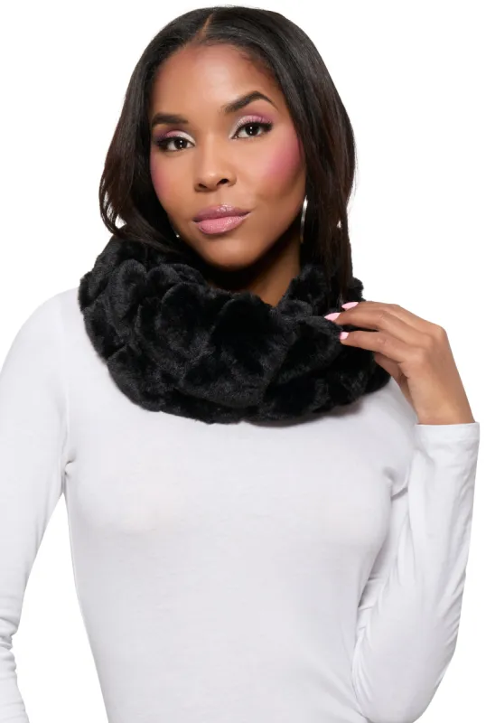 Faux Fur Twisted Infinity Scarf sold by Rainbow