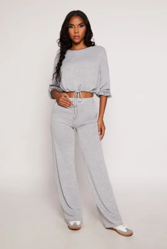 Daisy Brushed Knit Wide Leg Pants sold by Rainbow