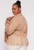 Plus Size Faux Suede Fringe Hem Moto Jacket sold by Rainbow