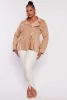Plus Size Faux Suede Fringe Hem Moto Jacket sold by Rainbow
