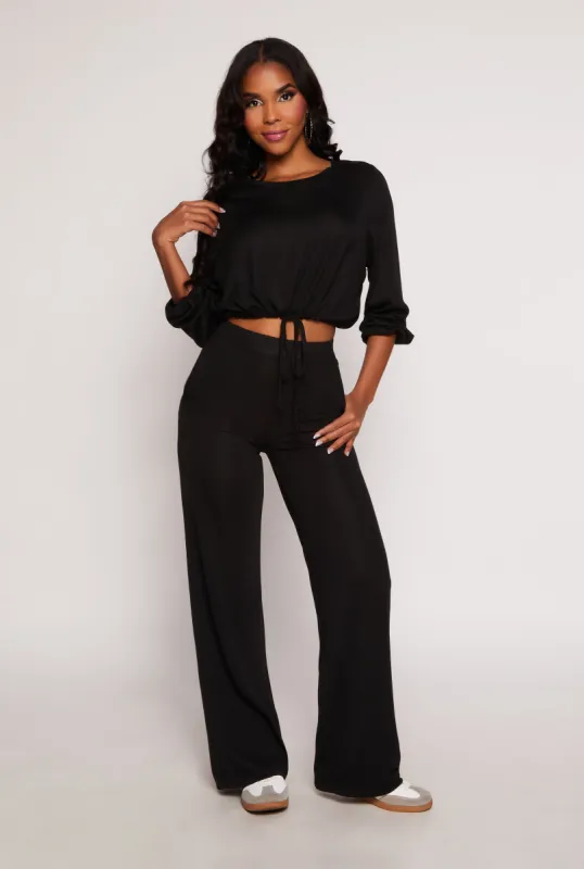 Daisy Brushed Knit Wide Leg Pants sold by Rainbow