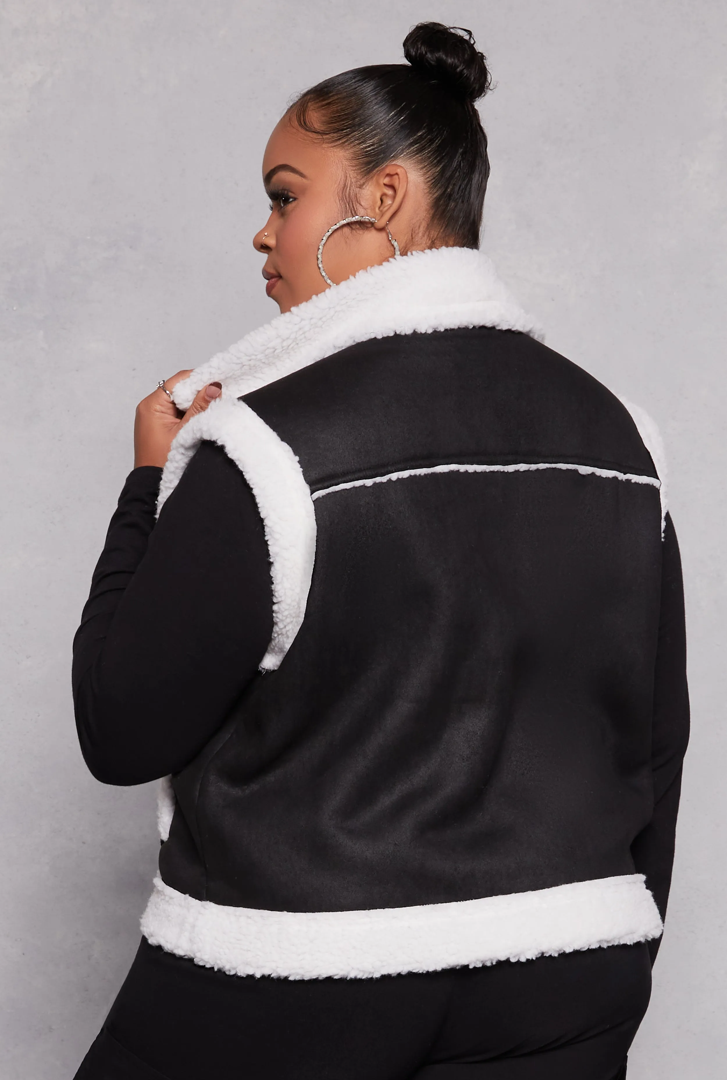 Plus Size Almost Famous Faux Suede Vest sold by Rainbow product image thumbnail 3
