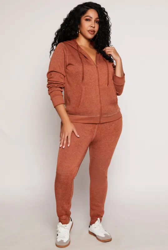 Plus Size Fleece High Waisted Joggers sold by Rainbow