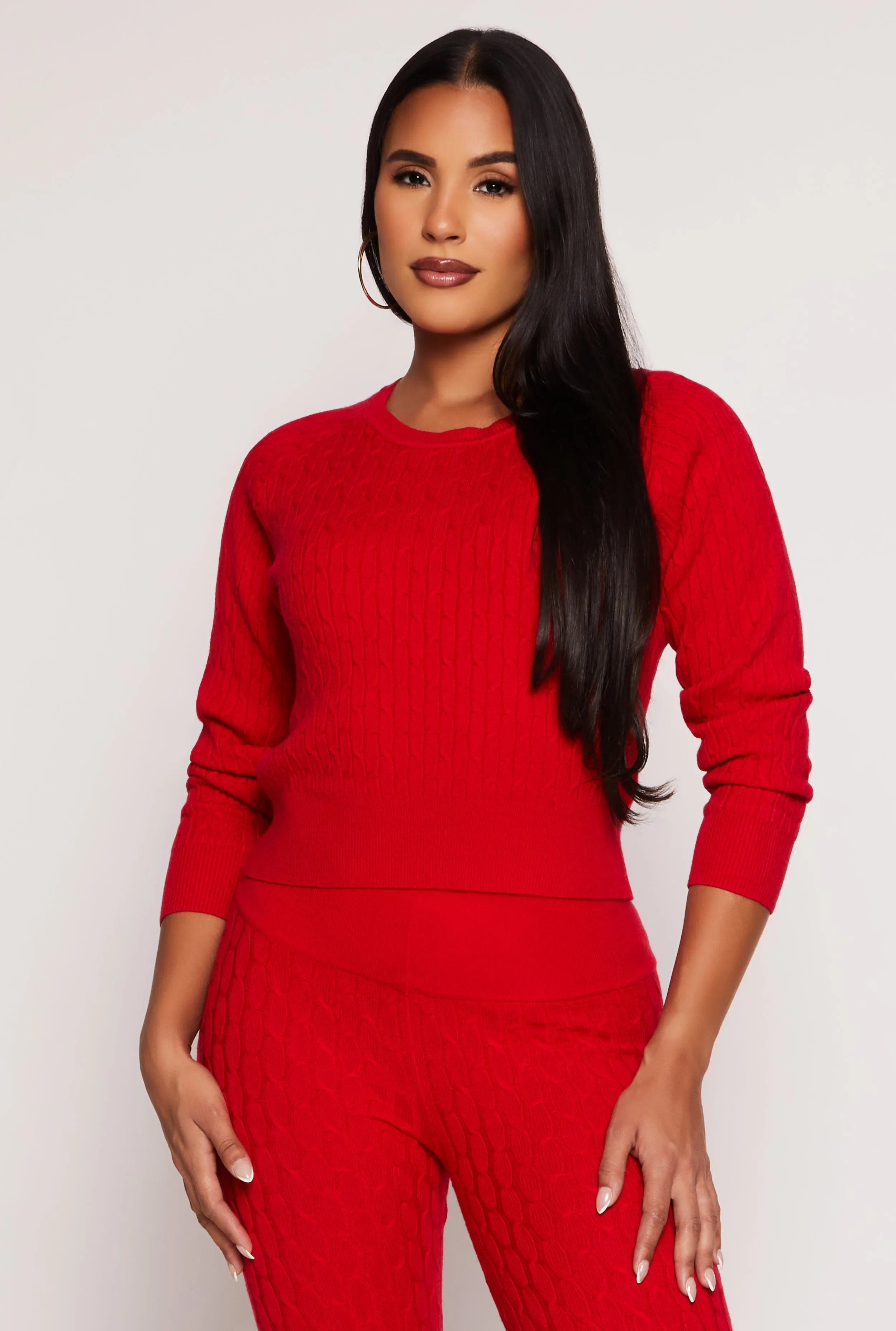 Daisy Cable Knit Cropped Sweater sold by Rainbow