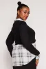 Plus Size Plaid Hem Sweater Blouse sold by Rainbow