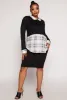 Plus Size Plaid Hem Sweater Blouse sold by Rainbow