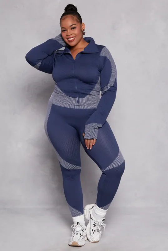 Plus Size Seamless Two Tone Leggings sold by Rainbow