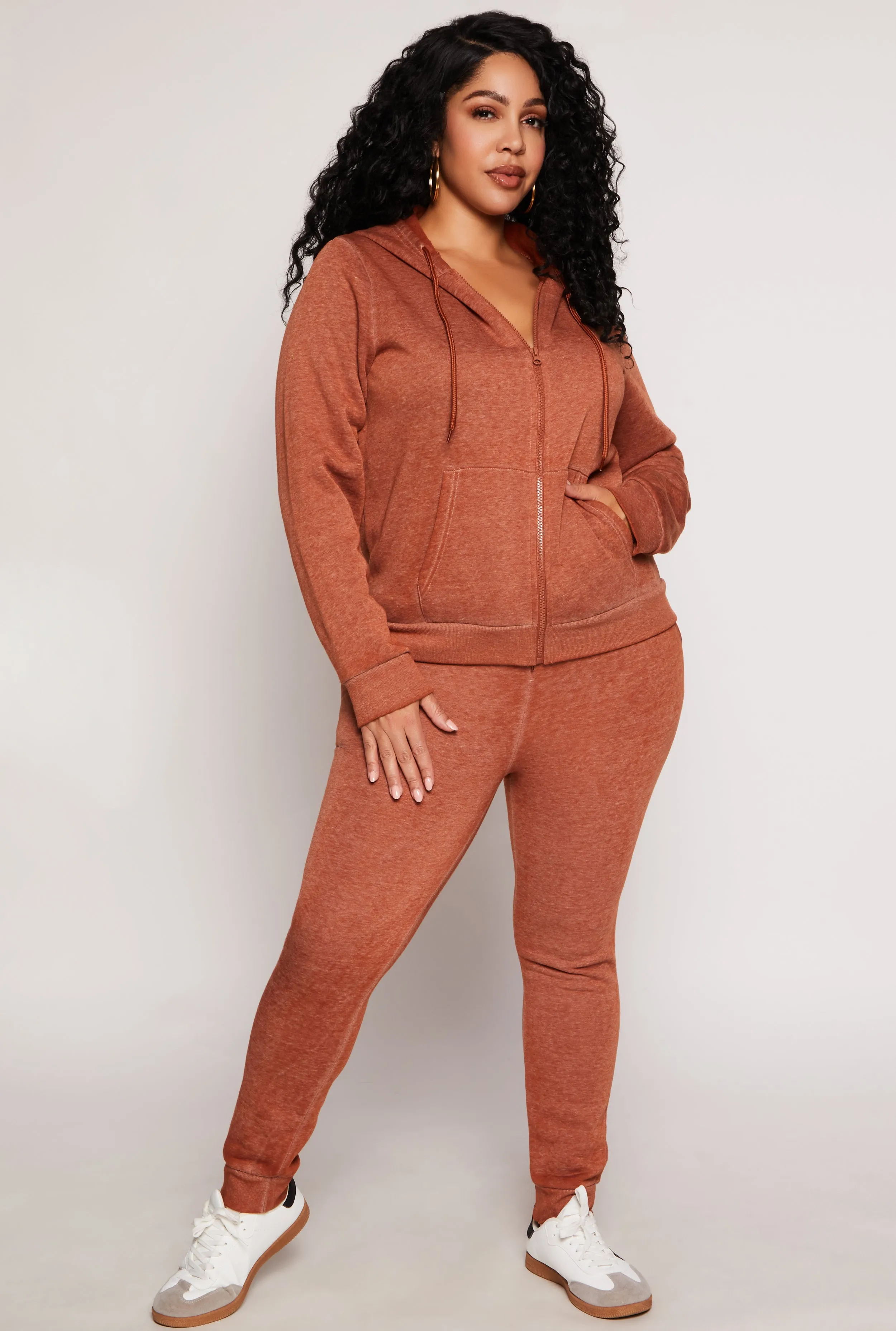 Plus Size Fleece Zip Front Hoodie sold by Rainbow product image thumbnail 2