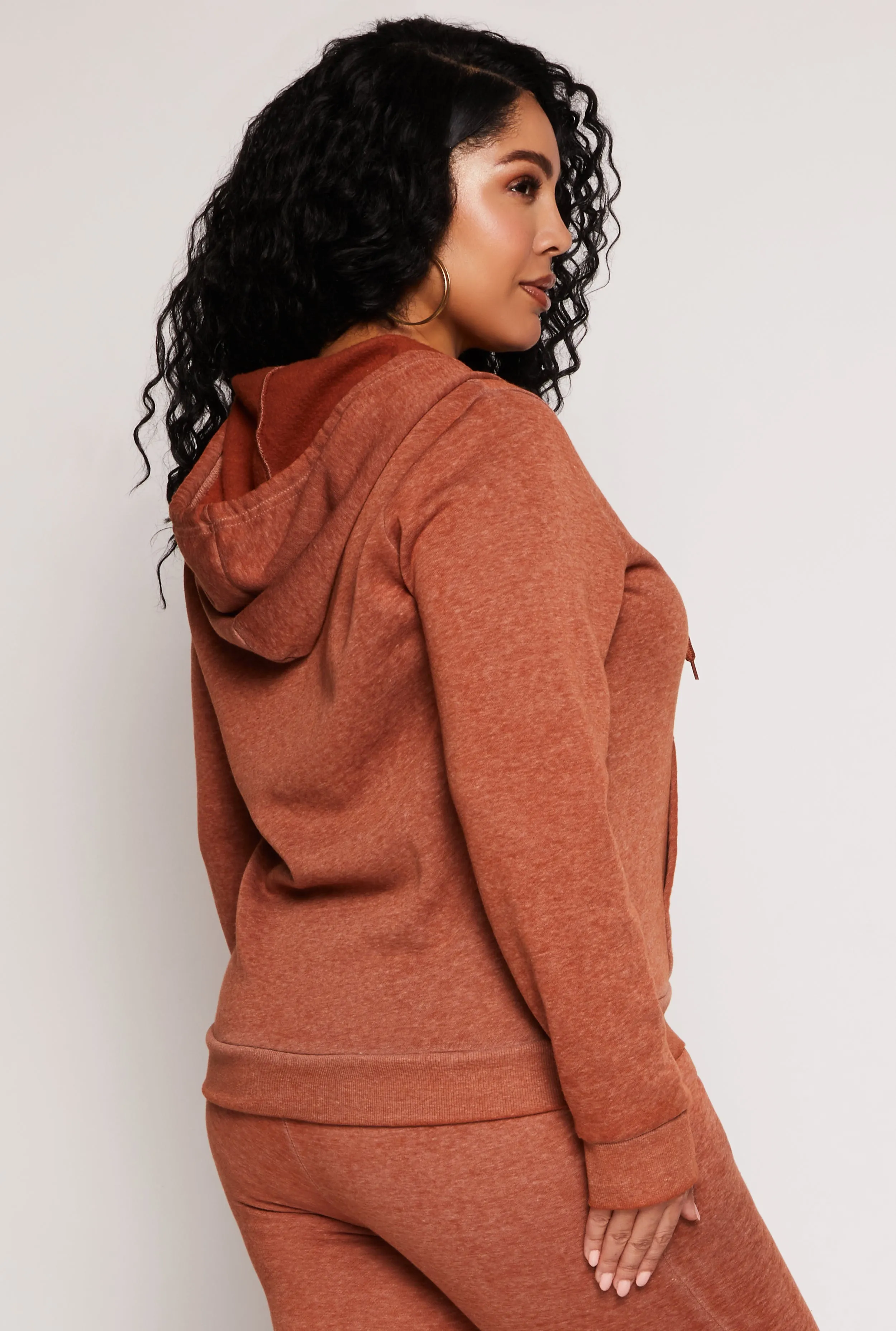 Plus Size Fleece Zip Front Hoodie sold by Rainbow product image thumbnail 3