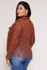 Plus Size Faux Suede Fringe Hem Moto Jacket sold by Rainbow