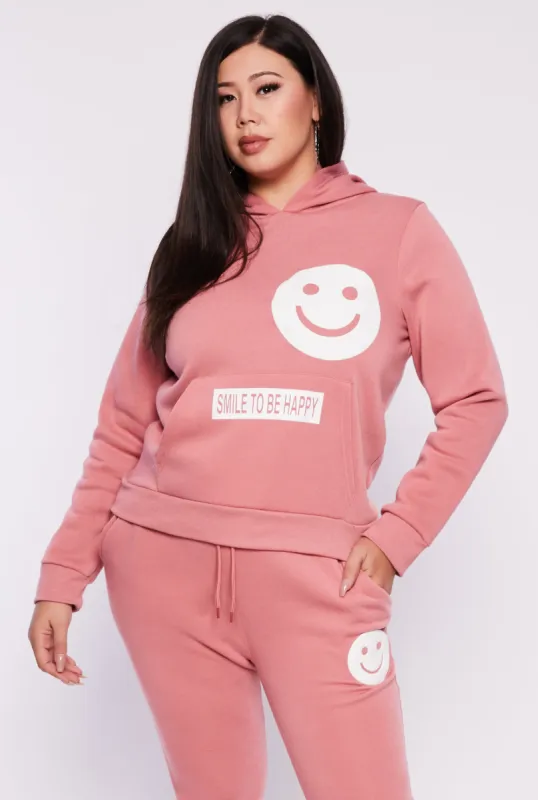 Plus Size Smile To Be Happy Hoodie sold by Rainbow