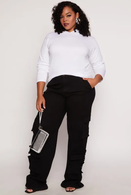 Plus Size Daisy Wide Leg Cargo Jeans sold by Rainbow
