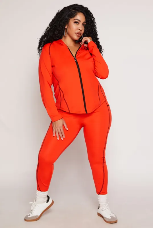 Plus Size Decorative Stitch Pocket Leggings sold by Rainbow