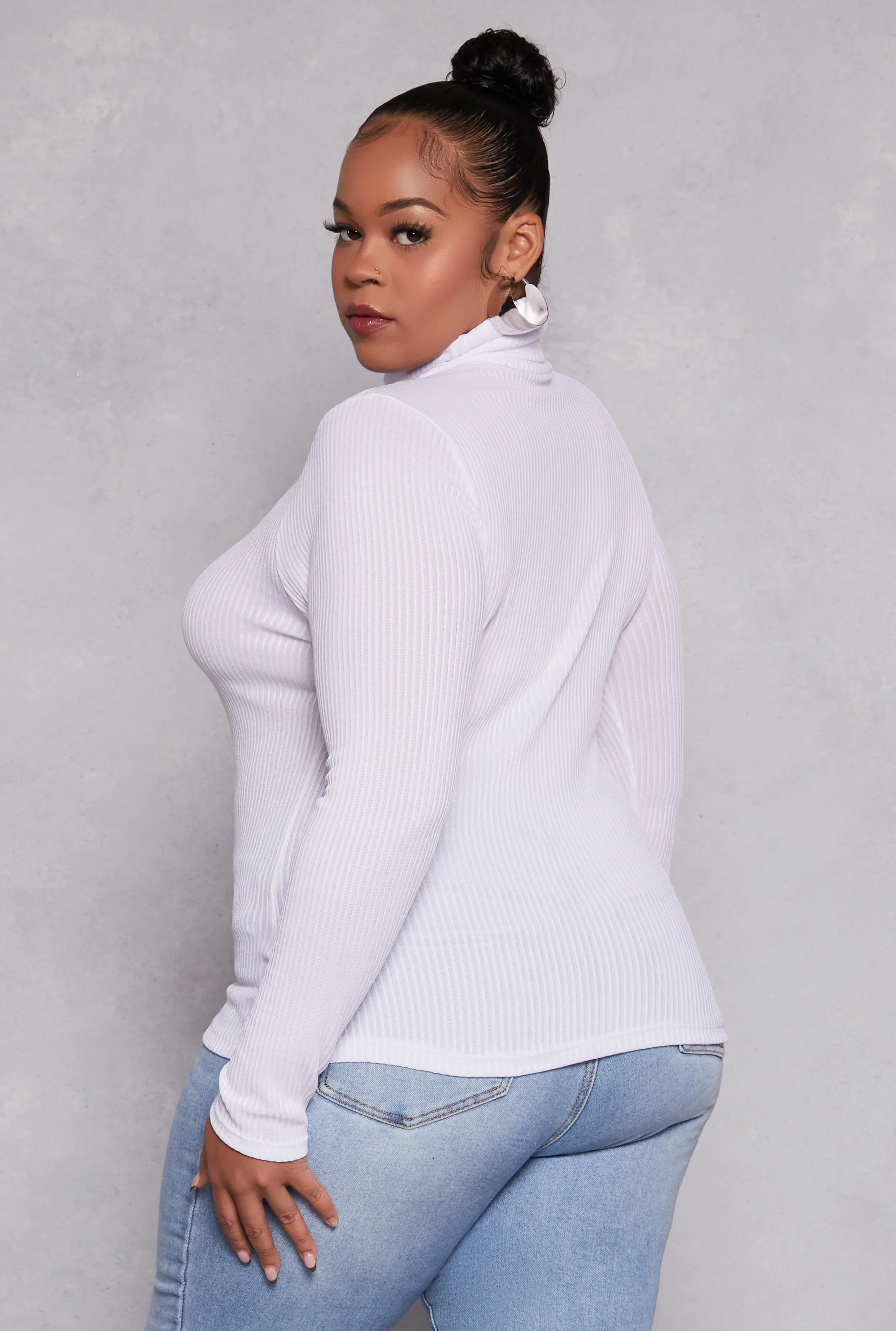 Plus Size Rib Knit Turtleneck Top sold by Rainbow product image thumbnail 3