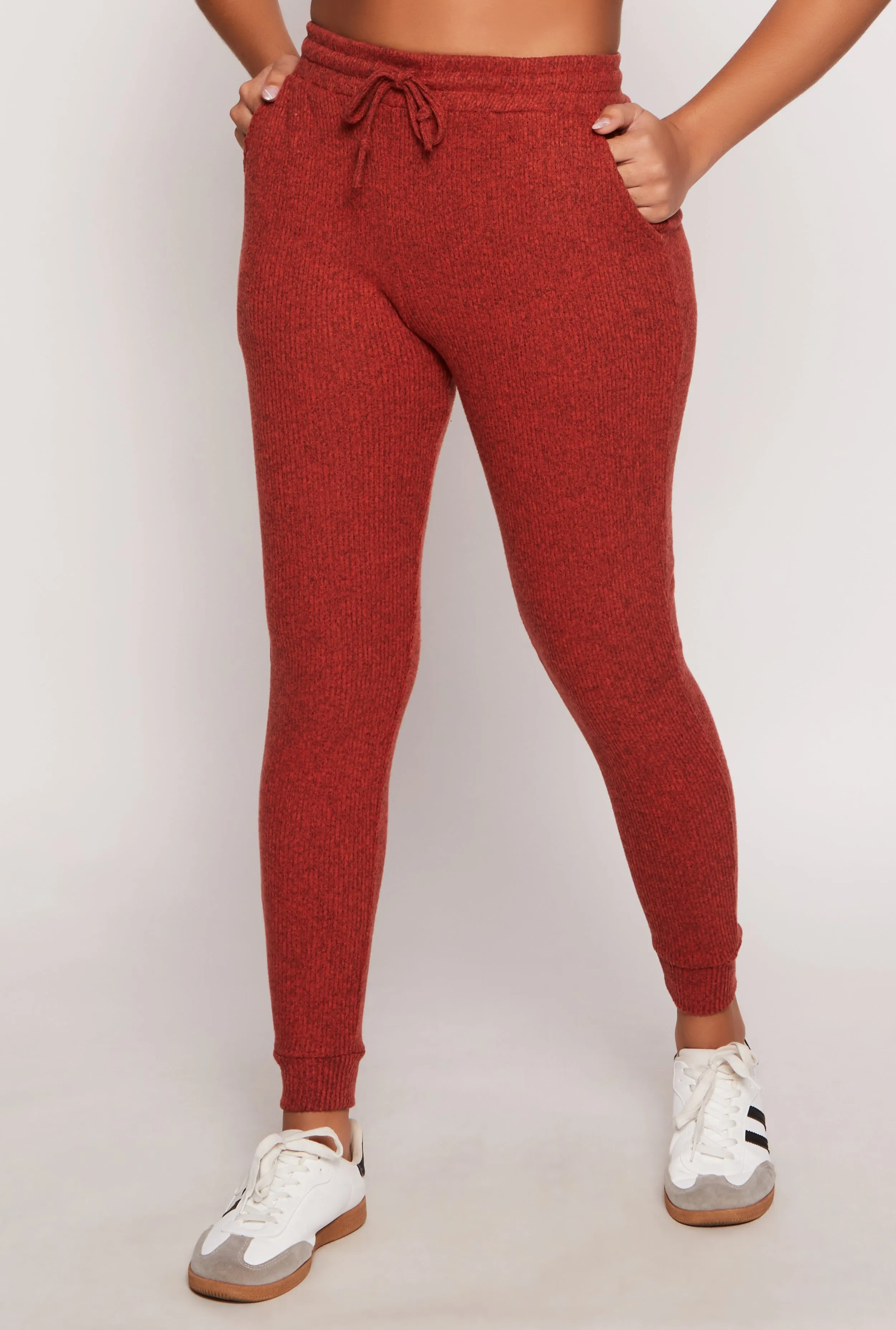 Brushed Knit Drawstring High Waisted Joggers sold by Rainbow product image thumbnail 2