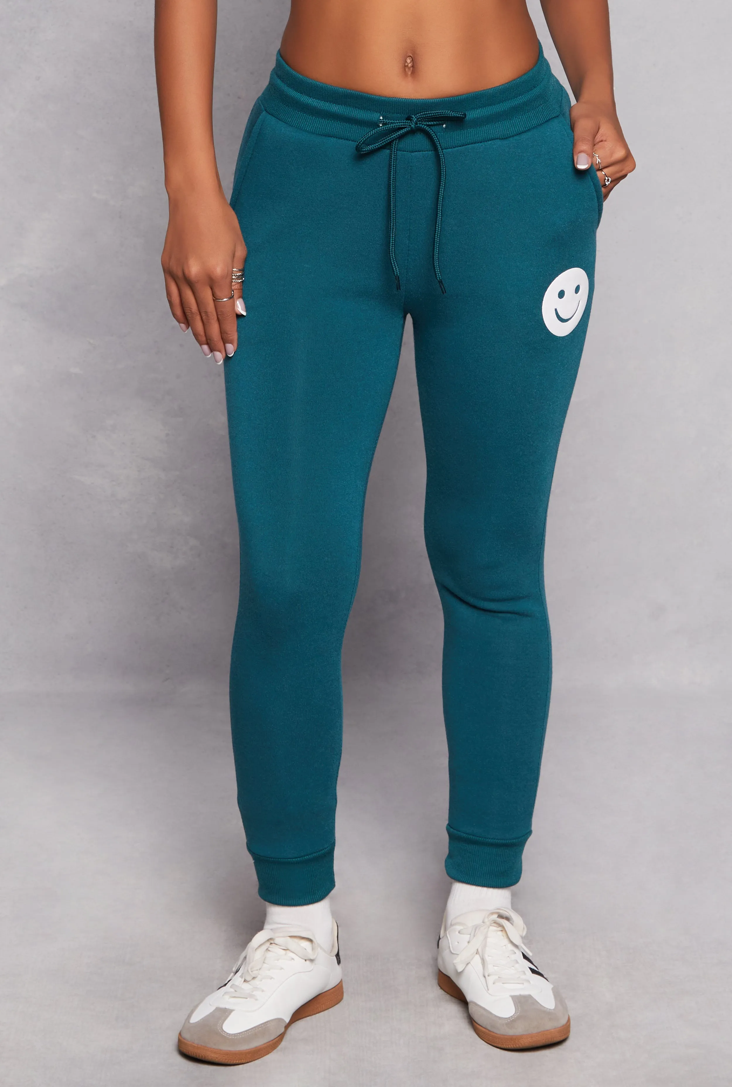 Fleece Smiley Graphic Drawstring Joggers sold by Rainbow product image thumbnail 2