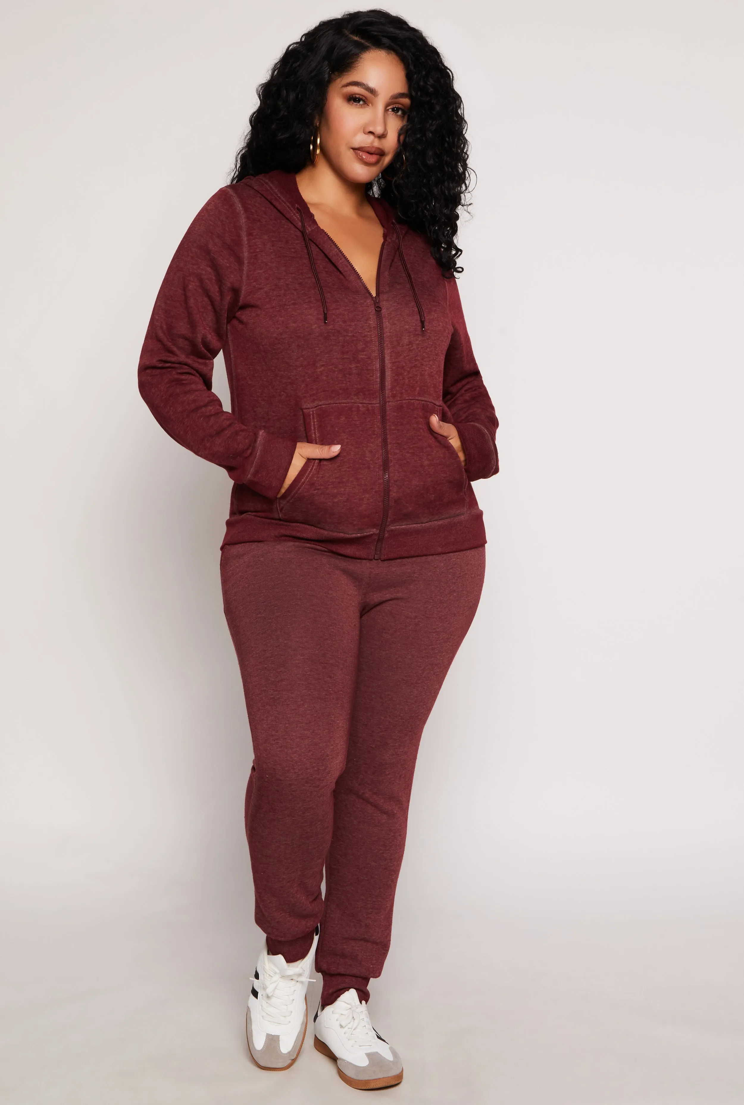 Plus Size Fleece Zip Front Hoodie sold by Rainbow product image thumbnail 2