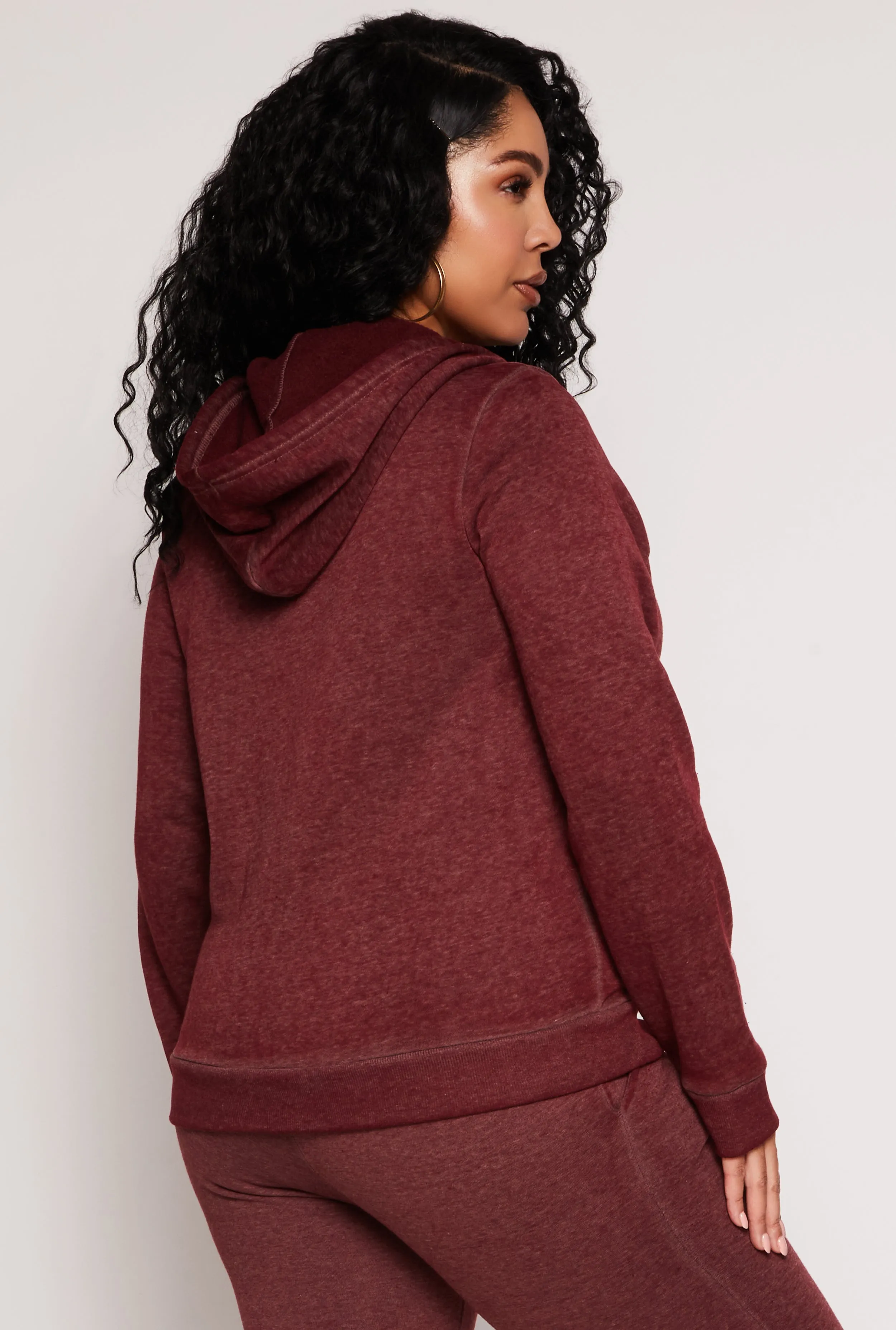 Plus Size Fleece Zip Front Hoodie sold by Rainbow product image thumbnail 3