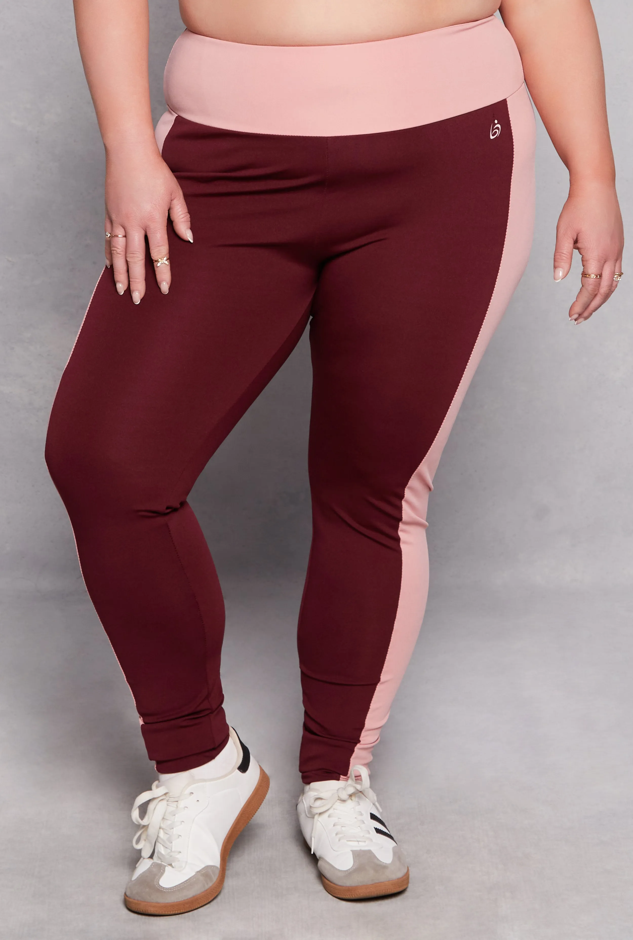 Plus Size Color Blocked Side Striped Leggings sold by Rainbow product image thumbnail 2