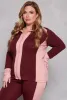 Plus Size Color Blocked Mock Neck Track Jacket sold by Rainbow