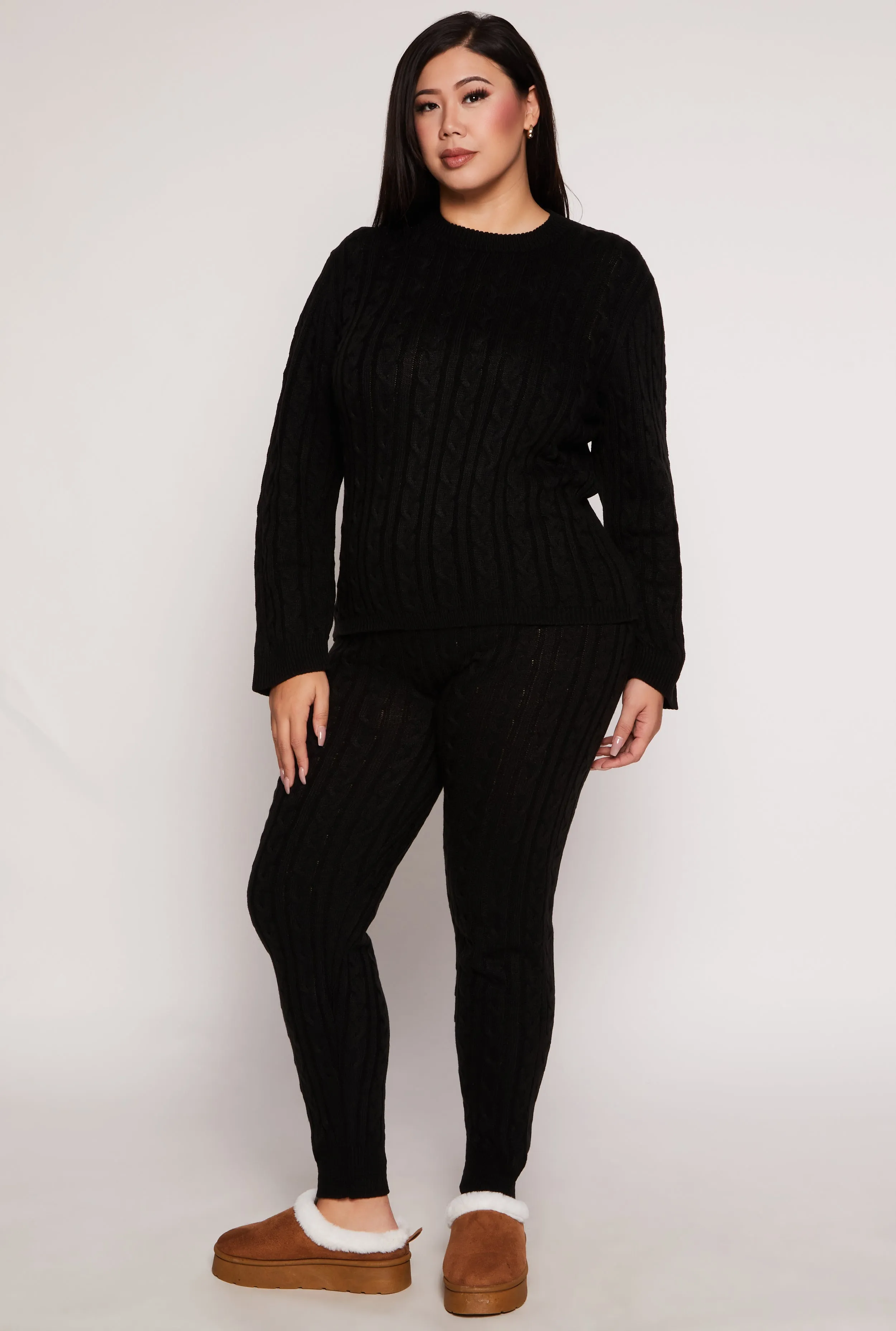 Plus Size Cable Knit Joggers sold by Rainbow