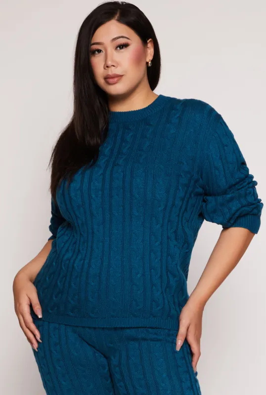 Plus Size Cable Knit Sweater sold by Rainbow