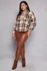 Plus Size Plaid Pattern Button Front Shirt sold by Rainbow