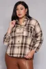 Plus Size Plaid Pattern Button Front Shirt sold by Rainbow