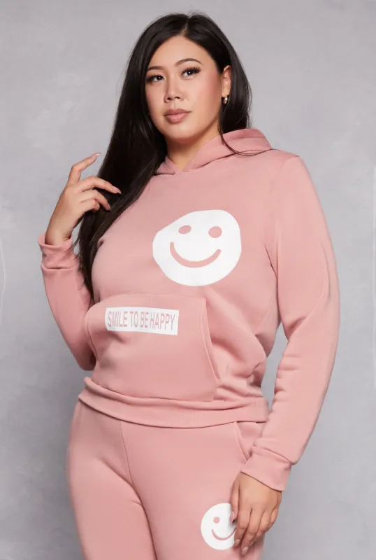 Plus Size Smile To Be Happy Hoodie sold by Rainbow